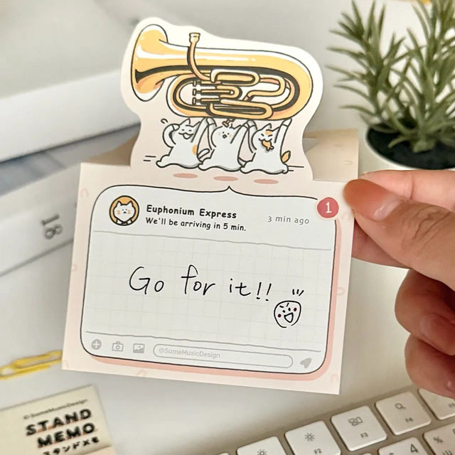 ユーフォニアム Euphonium 楽器便 スタンドメモ 音楽雑貨 音楽グッズ