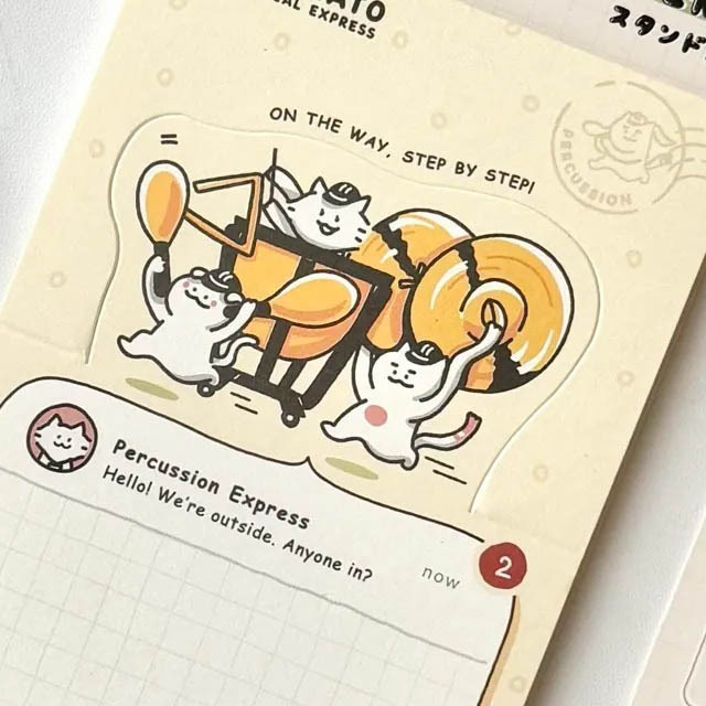 打楽器 パーカッション Percussion 楽器便 スタンドメモ 音楽雑貨 音楽グッズ