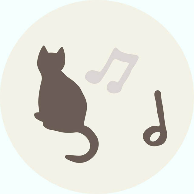 晴雨兼用 折り畳み傘 ヘ音記号と♪と晴れときどき猫  音楽雑貨 音楽グッズ