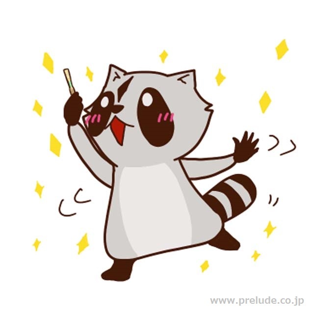 オーボエを吹くアライグマ Raccoon plays Oboe LINEスタンプ 音楽グッズ