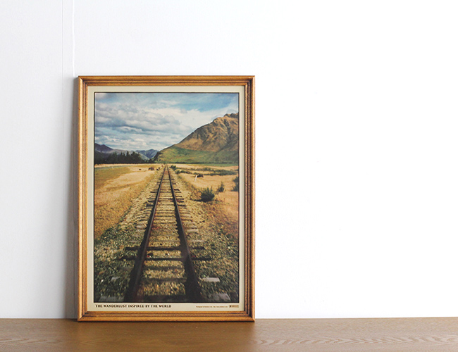 『The Railway Track』 （A3サイズ)　+ ACME FURNITURE アクメファニチャー WARNER PHOTO FRAME ワーナー フォト フレーム A4/A3 BROWN