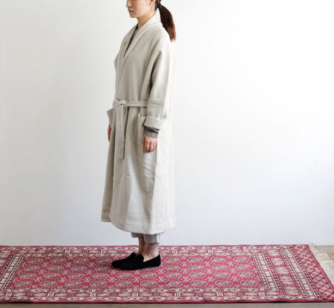 evam eva エヴァムエヴァ プレスウールローブコート press wool