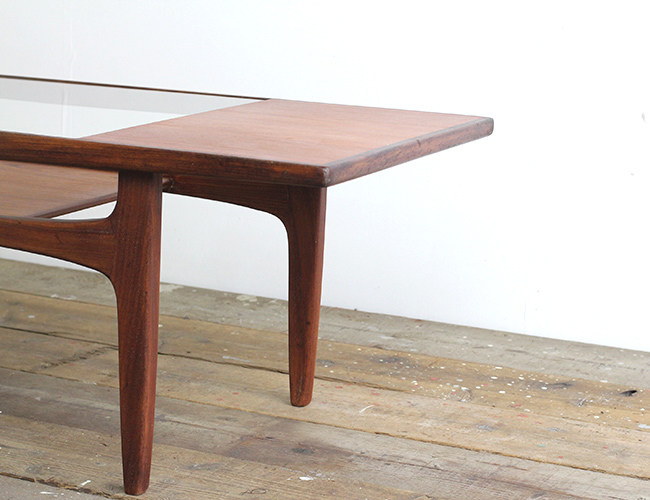 イギリスヴィンテージ G-PLAN ガラストップコーヒーテーブル レクタングル