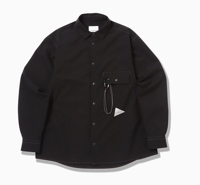 アンドワンダー シャツ L 長袖 黒 ゴープコア 速乾 and wander and wander アンドワンダー dry breathable LS shirt ドライブ