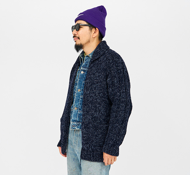 TapWater タップウォーター Shetland Wool Cowichan Zip Cardigan