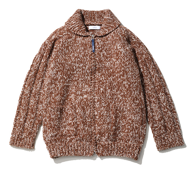 TapWater タップウォーター Shetland Wool Cowichan Zip Cardigan 