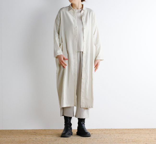 新品 evam eva ロングシャツ ワンピース カシミヤ入り - メルカリ