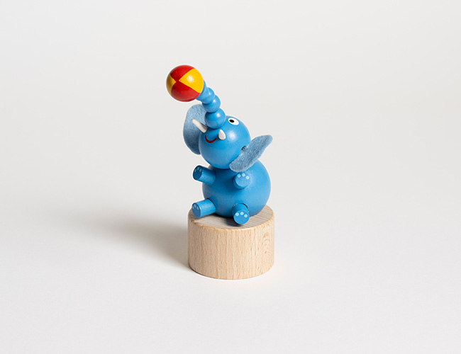 DETOA  Wooden Push Up Toy Blue Elephant.   no.14321 木製玩具