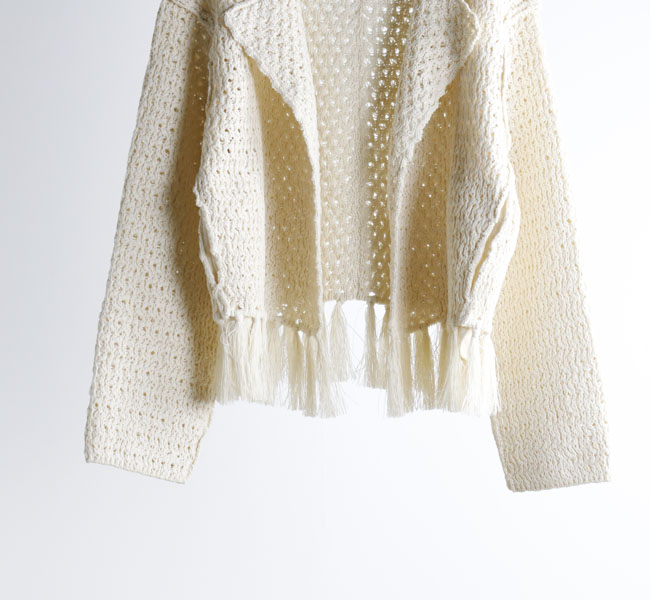 SALE30%OFF //unfil アンフィル double honeycomb mesh fringed cardigan ボタンレスカーディガン WVSP-UW111 unfil アンフィル double honeycomb mesh fringed cardigan