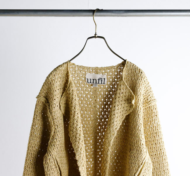SALE30%OFF //unfil アンフィル double honeycomb mesh fringed cardigan ボタンレスカーディガン WVSP-UW111 unfil アンフィル double honeycomb mesh fringed cardigan