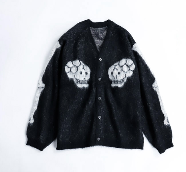 THRIFTY LOOK スリフティールック TL25F02200 スーベニアカーディガン RAGLAN SLEEVE SOUVENIR CARDIGAN SKULL