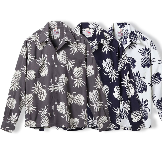 DUKE KAHANAMOKU SPECIAL EDITION “DUKE'S PINEAPPLE” (LONG SLEEVE)   Lot No. DK26793 ハワイアンシャツ アロハシャツ デュークス・パイナップル