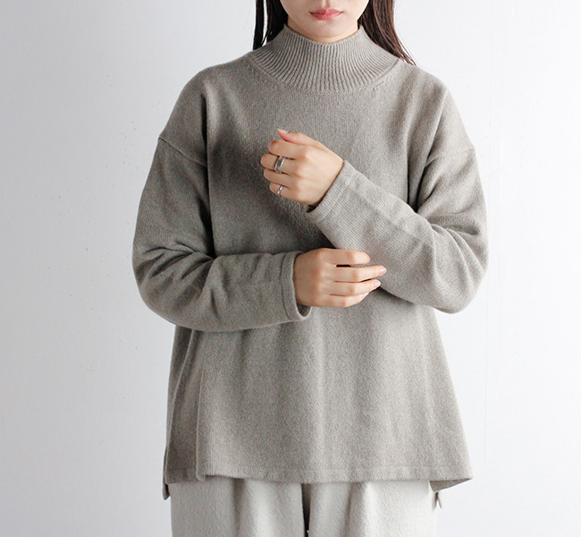 evam eva エヴァムエヴァ ウールロングニットプルオーバー
