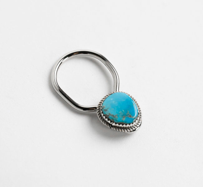 indian jewelry インディアンジュエリー  ナバホ ターコイズ シルバー925 キーリング キーホルダー