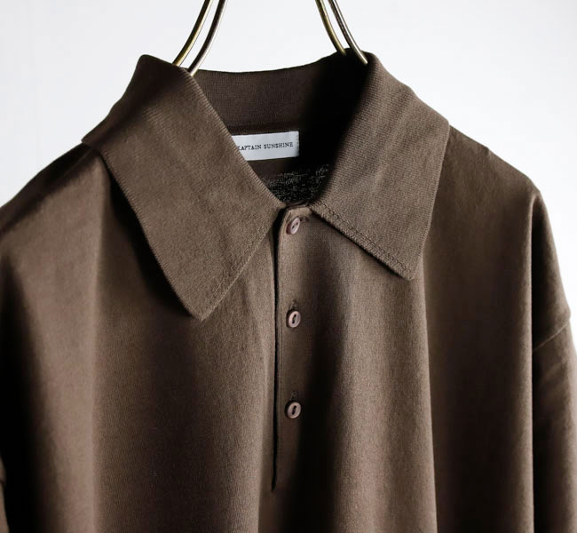 KAPTAIN SUNSHINE-ハイツイスト ピケニット-コットン鹿の子ポロ KAPTAIN SUNSHINE】 Polocollar Knit Shirt -Hi Twist Pique Knit