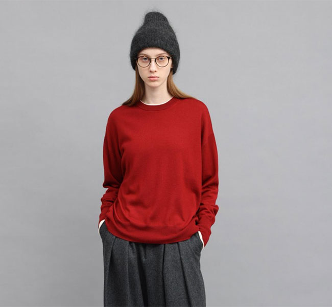 SACRA サクラ 126535081 エクストラファイン メリノ クルーネック トップ EXTRA FINE MERINO C/N TOP