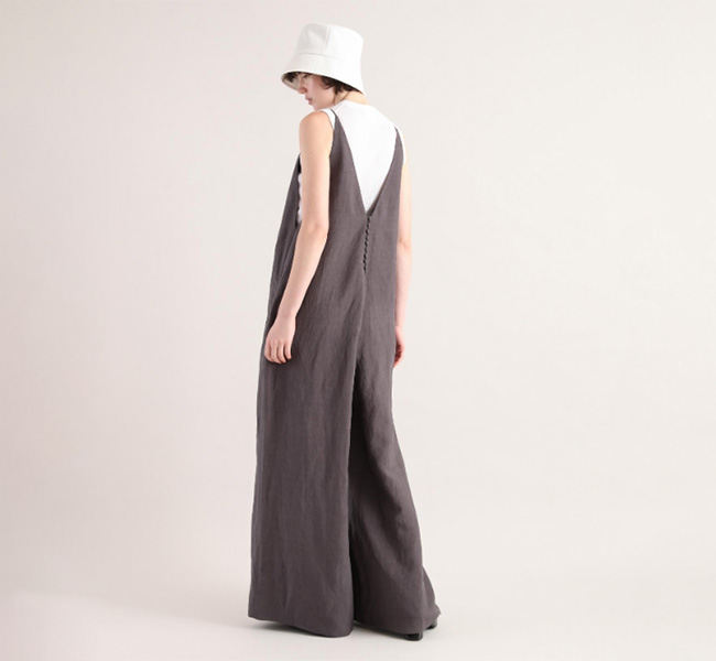 tj_n　リネンサロペット SACRA サクラ RAYON LINEN TUMBLE SALOPETTE ラレーヨンリネン