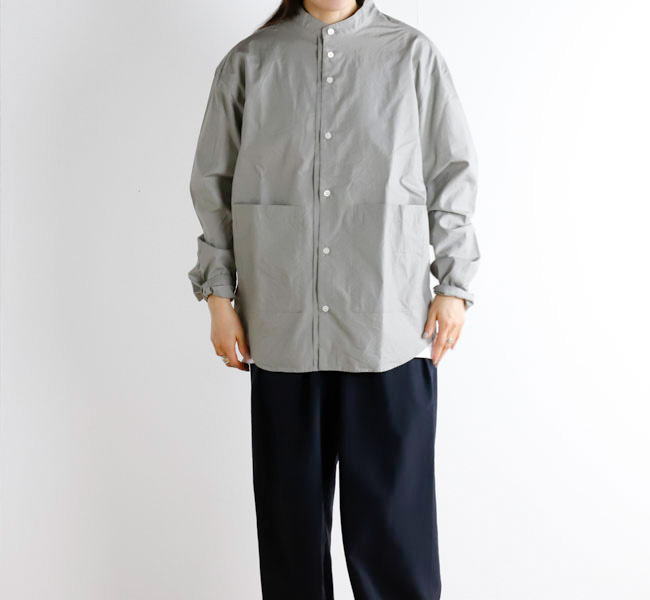 SALE30%OFFnisica ニシカ バンドカラーシャツ ルーズフィット 長袖 NIS-1344
