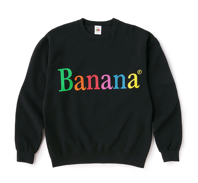 byeA. バイエー NOT APPLE SWEAT Banana BLACK プリントスウェット