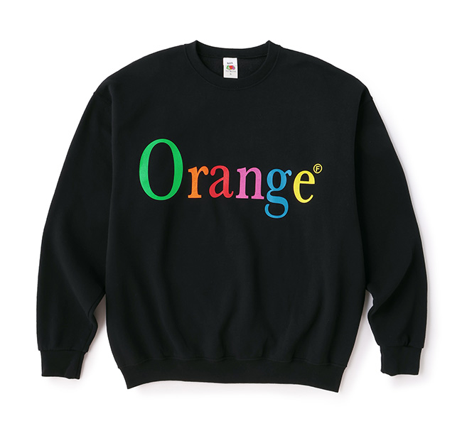 byeA. バイエー NOT APPLE SWEAT Orange BLACK プリントスウェット