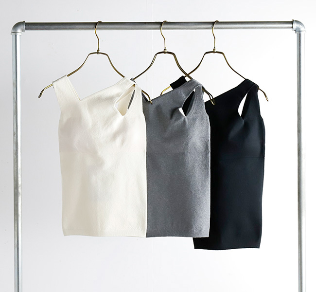 SALE30%OFF//unfil アンフィル stretch organic cotton sleeveless top アシンメトリー ニットタンク WFSP-UW138 unfil アンフィル stretch organic cotton sleeveless top