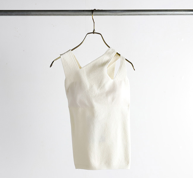 SALE30%OFF//unfil アンフィル stretch organic cotton sleeveless top アシンメトリー ニットタンク WFSP-UW138 unfil アンフィル stretch organic cotton sleeveless top