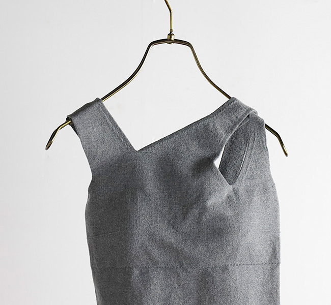 SALE30%OFF//unfil アンフィル stretch organic cotton sleeveless top アシンメトリー ニットタンク WFSP-UW138 unfil アンフィル stretch organic cotton sleeveless top