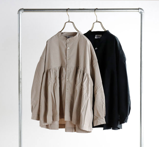 定価3.6万 新品 Yarmo Gather Tunic Shirts イエロー Yarmo ヤーモ New Gather Shirts ギャザーシャツ YAR-24AW S26