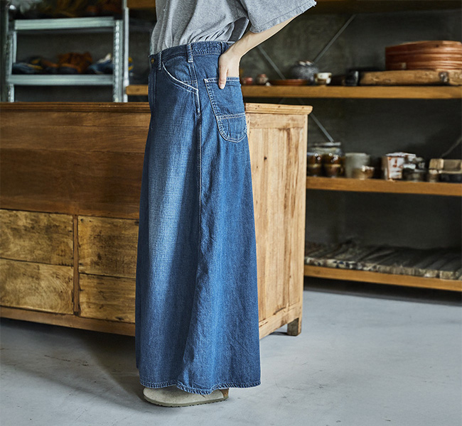 orslow ペイントスカート orSlow オアスロウ 30's PAINTER LONG DENIM SKIRT ペインター
