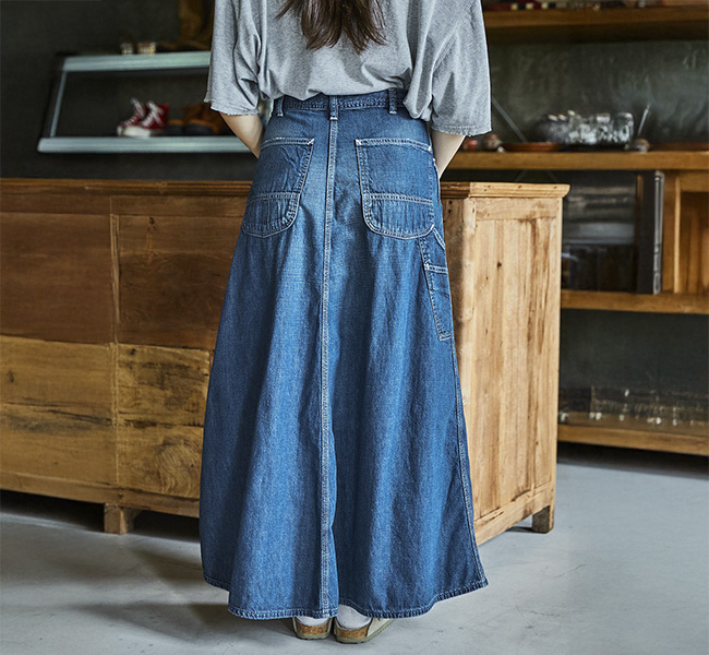 orslow オアスロウ 30's PAINTER LONG DENIM SKIRT USED 30's
