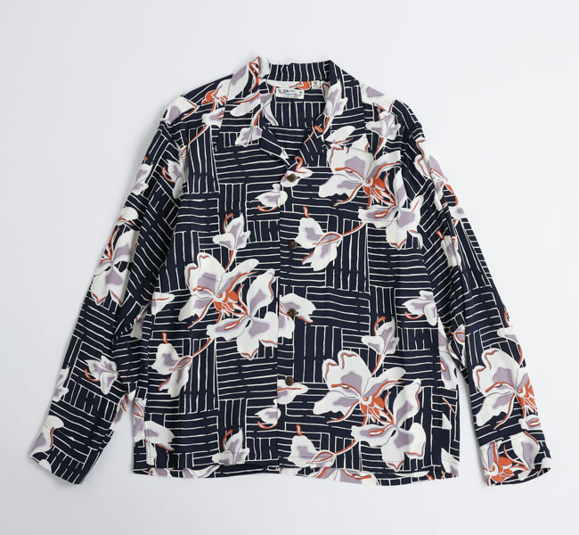SUN SURF サンサーフ Lot No. SS29605 / RAYON HAWAIIAN SHIRT “JAPANESE QUAINT DESIGN” ハワイアンシャツ アロハシャツ 長袖