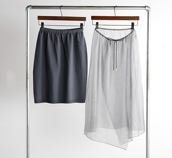 unfil アンフィル transparenskirtt yarn knit