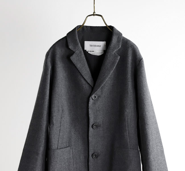 Veritecoeurヴェリテクールウールリネンジャケット チャコールグレー 2 VC-2760<br>リネンカシュクールジャケット - COLLECTION
