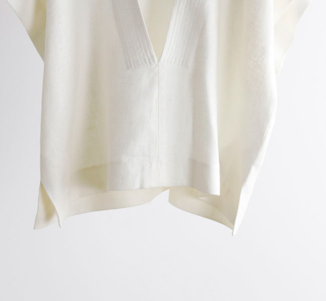 SACRA サクラ RUSTIC LINEN TOP ラスティックリネン クロップド