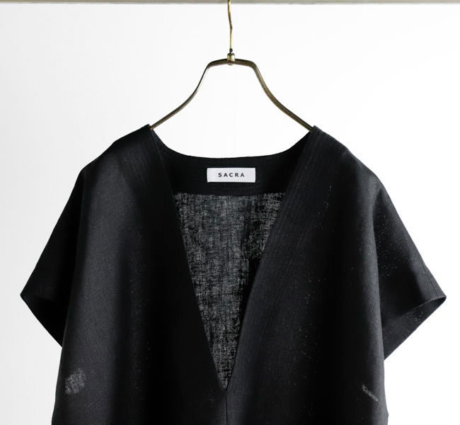 新品 SACRA ラスティック リネン トップ RUSTIC LINEN TOP SACRA サクラ RUSTIC LINEN TOP ラスティックリネン クロップド