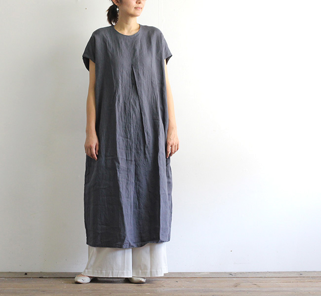 Mizuiro Ind ミズイロインド リネンクルーネックボックスワンピース 2
