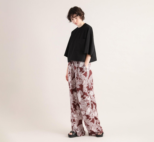 SACRA サクラ H.COUNT COTTON TUMBLE CROPPED TOP ハイカウント