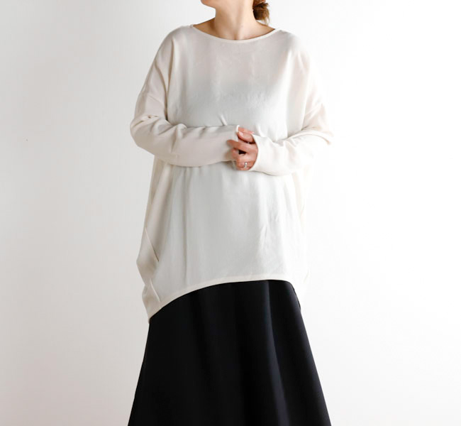 SALE30%OFF mizuiro ind ミズイロインド ジョーゼットボートネックコクーンプルオーバー 1-210061