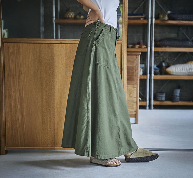 最終値下げ　オアスロウ orslow スカート orslow オアスロウ 00-4204-77 30's FATIGUE SKIRT ファティーグ