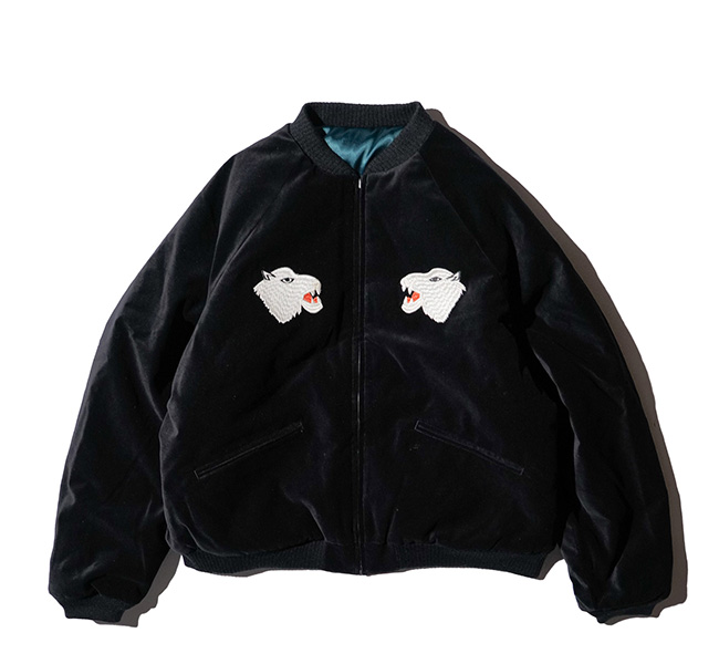 THRIFTY LOOK スリフティールック TL26F00100 SUNDERSTORM SOUVENIR PADDED BLOUSON BLACK VELOUR スーベニアジャケット パデットライニング ブラックベロア
