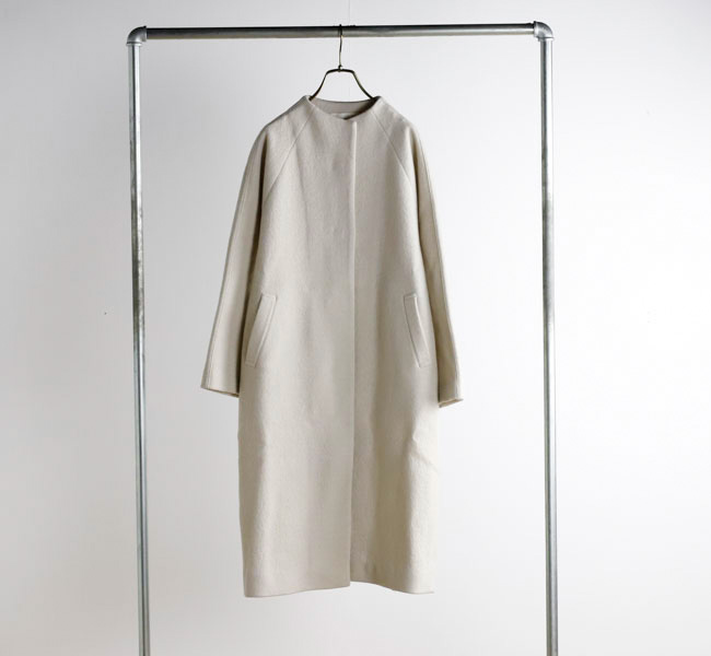 美品　エヴァムエヴァ　プレスウールラグランコートチャコール　サイズ2 evam eva エヴァムエヴァ ロングコート press wool raglan coat プレス