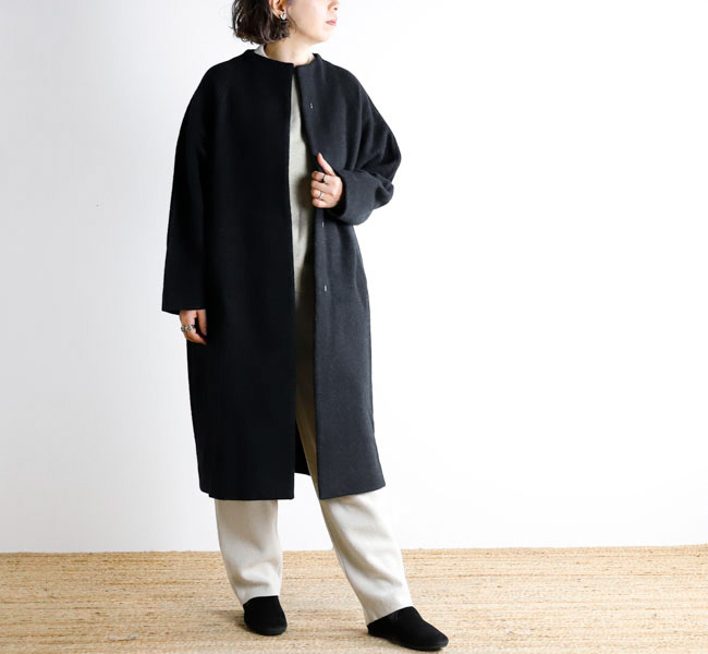 evam eva エヴァムエヴァ E253K091 プレスウール ラグランコート press