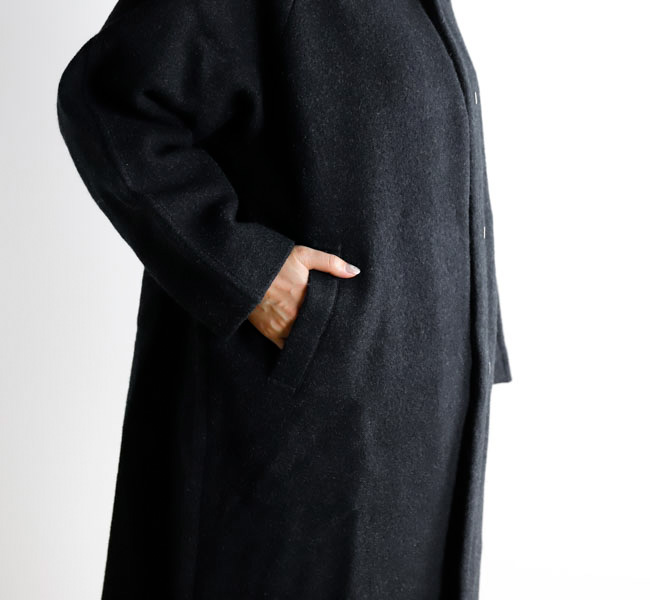 evam eva エヴァムエヴァ E253K091 プレスウール ラグランコート press