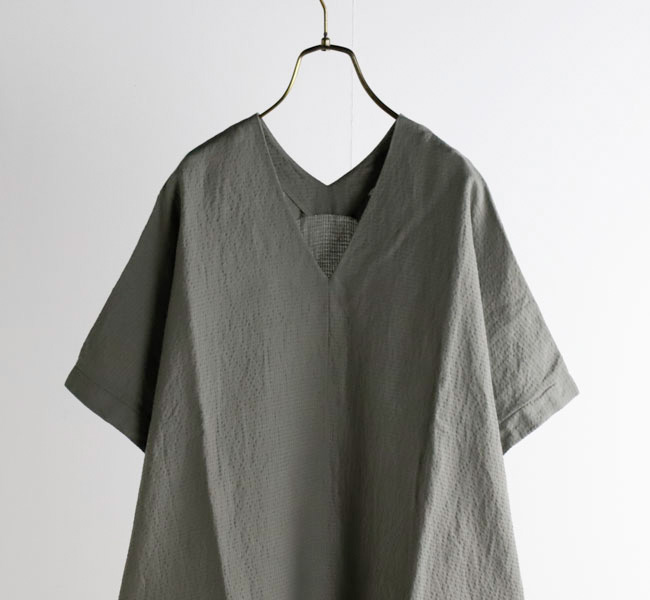 evam eva エヴァムエヴァ リネンシルクポンチョ linen silk