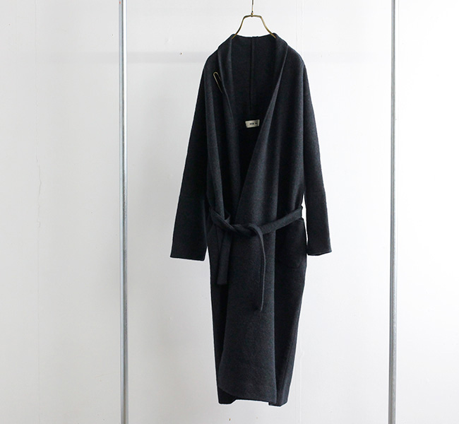 evam eva プレスウールローブコート　E213K117 evam eva エヴァムエヴァ プレスウールローブコート press wool