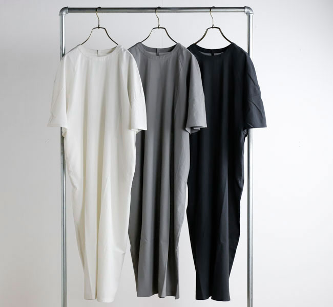 evam eva エヴァムエヴァ E261T120 コットンラグランスリーブ ワンピース cotton raglan one-piece