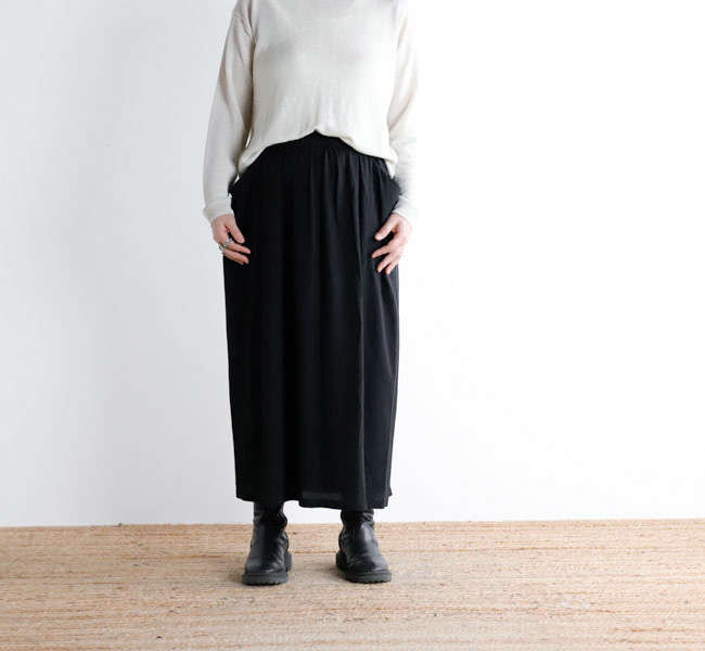 evam eva cotton wrap skirt | エヴァムエヴァ コットンラップ