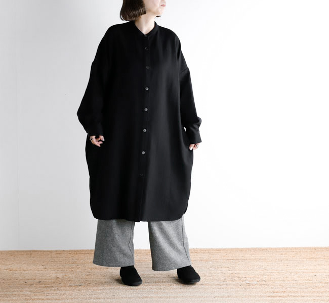 mizuiro ind ミズイロインド 4-250046 スタンドカラーシャツワンピース