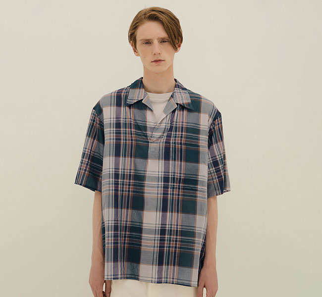 KAPTAIN SUNSHINE キャプテンサンシャイン KS26SSH16 ガーゼチェックプルオーバーシャツ 半袖 Gauze Plaid Pullover SS Shirt