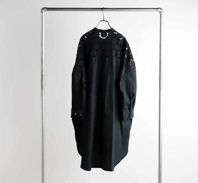 mizuiro ind ミズイロインド レースミックススタンドカラー